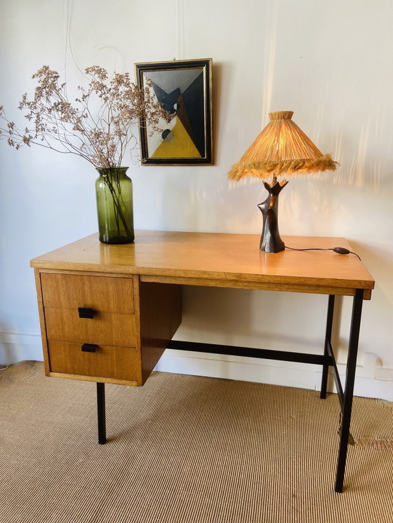 Image 1 of Lampe aus schwarz glasierter Keramik in Form einer Frau Jacques Blin zugeschrieben