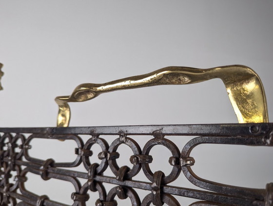 Image 1 of Bronze and Wrought Iron Fireplace Screen by David Marshall, 1970s