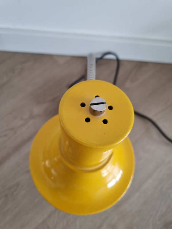 Image 1 of Vintage Leclaire & Schafer yellow table lamp desk lamp