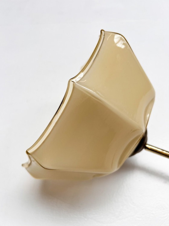 Image 1 of Curved glass Art Deco pendant lamp, 1930s