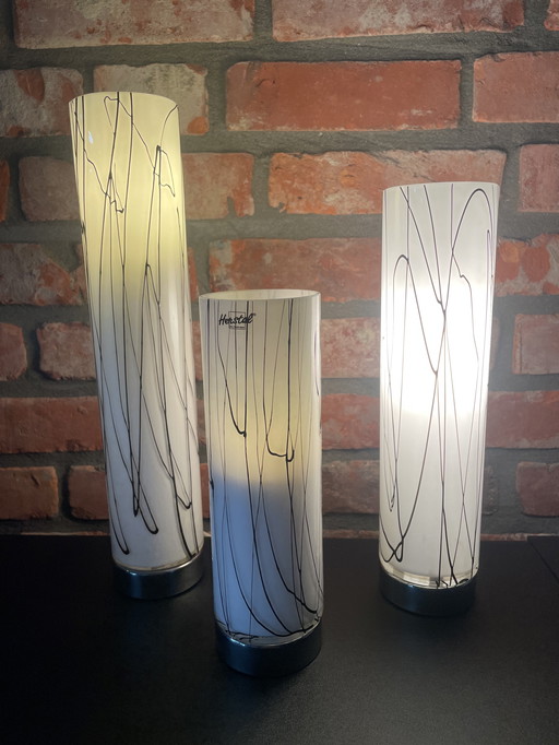 Ensemble de 3 lampes Herstal Denmark tube design