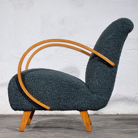 Paar Jindřich Halabala H-410 Fauteuils van UP Závody, jaren 30 – Textile (photo 8 of 11)