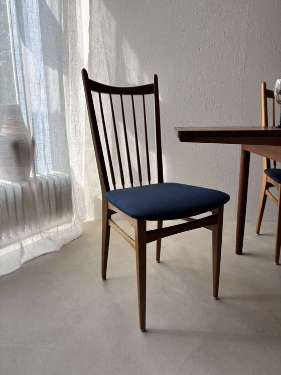 Image 1 of Vintage set of dining chairs new upholstery, 60 dining