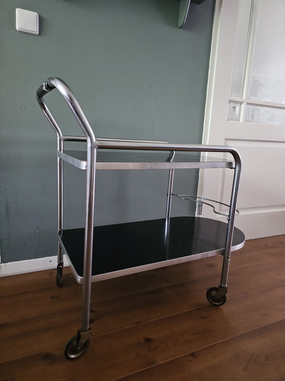 Carrello Bar Vintage Mid Century Anni '50/'60 – Carrelli bar, Chrome, rvs (photo 3 of 10)