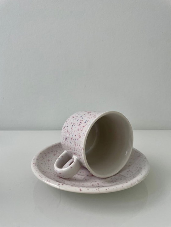 Image 1 of Postmodern Annaburg cup and saucer set – terrazzo style (5 pieces)