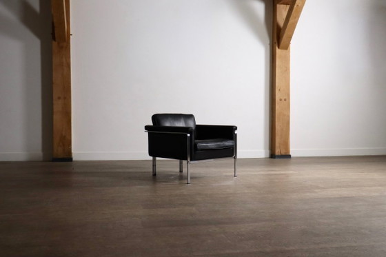 Horst Brüning Model 6912 Lounge Chair in zwart leer voor Kill International, Duitsland 1967 – Fauteuils (photo 4 of 14)