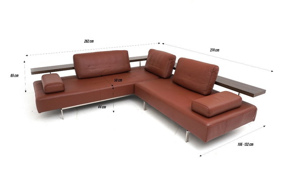 Image 1 of Rolf Benz Dono Couch Sofa Corner Couch Corner Sofa Leather Dono brown cognac pull-out
