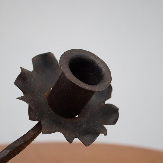 Image 1 of Coppia di portacandele brutalisti in ferro