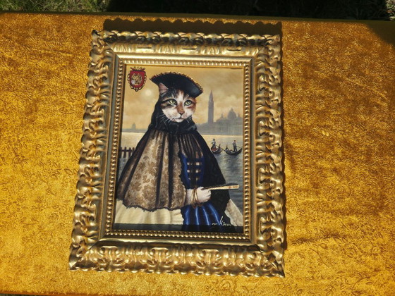 Dipinto Ritratto di Gatto Veneziano | Arte Originale Incorniciata | Decorazione Murale – Dipinti e disegni (photo 6 of 9)