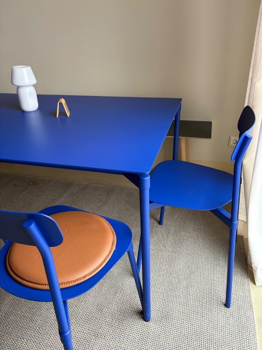 Table de salle à manger Fromme en bleu, dimensions 180x90 petite friture