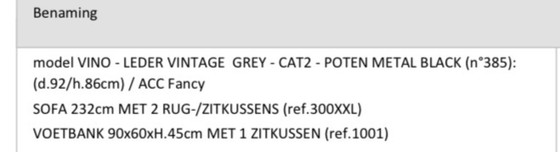 Image 1 of Vilmers: sofá de cuero (4 plazas) y reposapiés