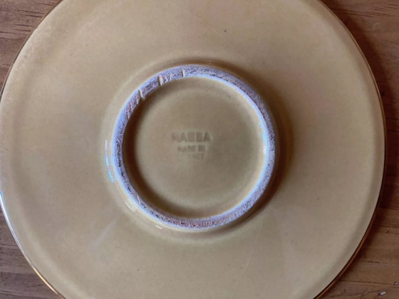 Image 1 of 3 espresso cups and saucers, Limoges porcelain, Magdalithe pattern, 1950s