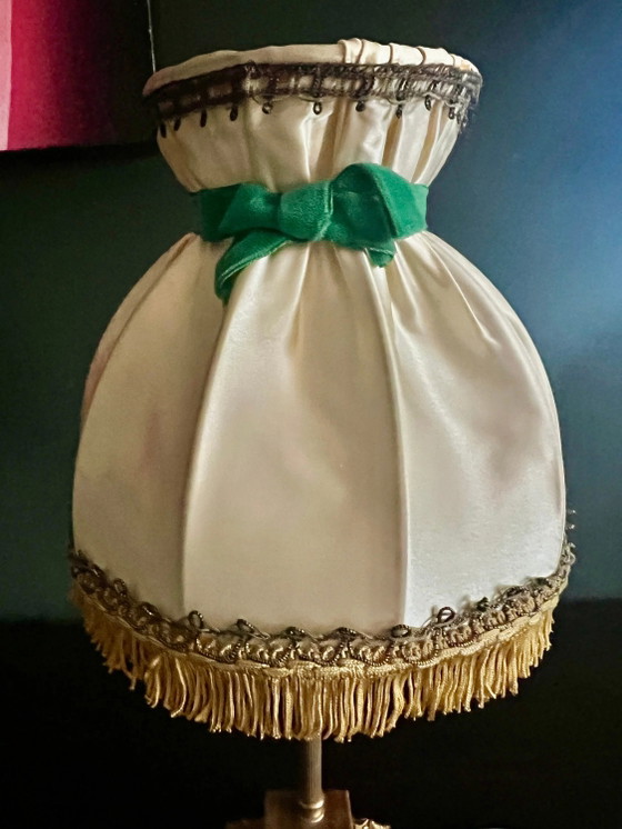 Rare! Mid Century, Rockabilly Table Lamp with Brass Foot and Marble Base, very good original condition, 1950s (photo 5 of 8)