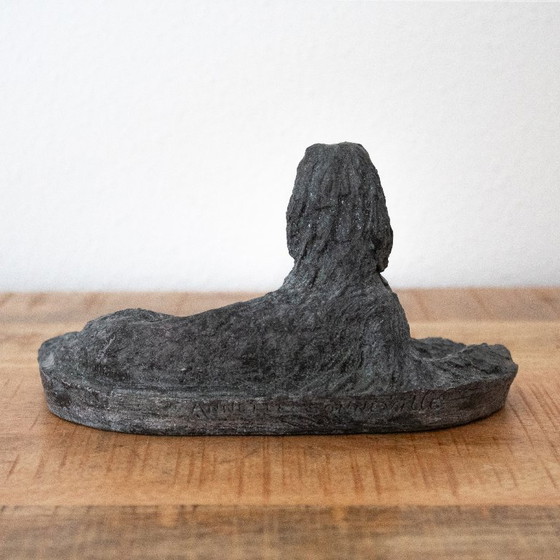 Image 1 of Afghaanse Windhond Sculptuur van Annette Sonneville, vintage honden beeld