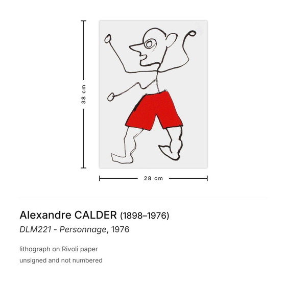 Alexandre Calder Lithographie DLM221 - Personnage 1976 – Lithographies et sérigraphies, Paper (photo 3 of 5)
