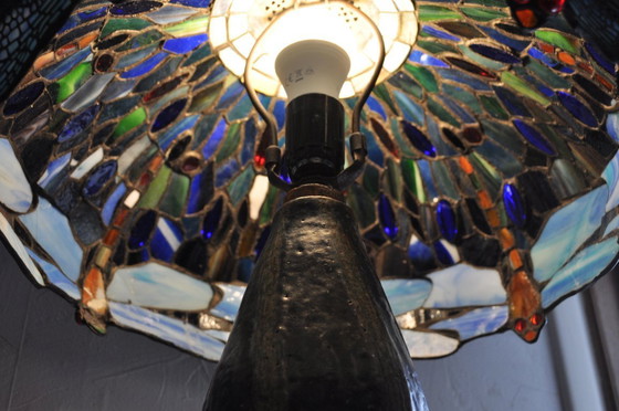 Image 1 of Lampe à poser - Signée H JAVAUX - Style Tiffany (ref 3528)