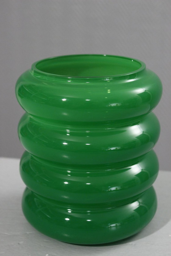 Image 1 of Solstråle vase Ikea vintage design Anne Nilsson 2011 green model