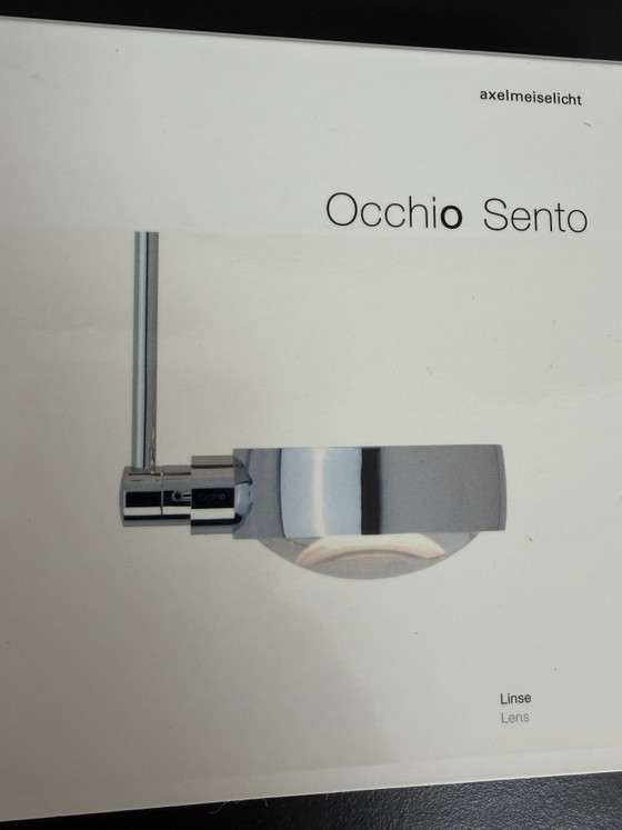 Image 1 of 2 x Occhio Sento Wandleuchte mit mattverchromter Linse und satiniertem Glas (Halogen)