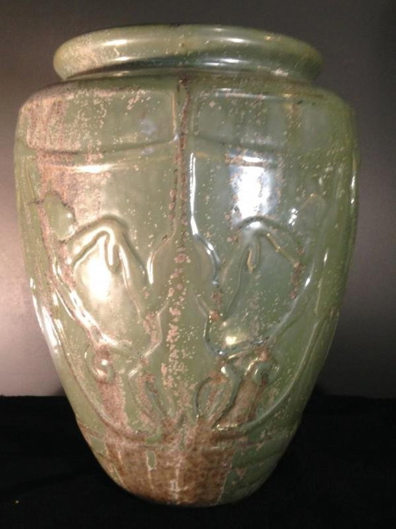 Vase Art Déco n° 761 animalier avec singes par Roger Guerin, années 1930 – Ceramic, Art Deco (photo 3 of 10)