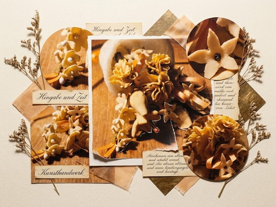 Fleurs de Sucre Anglaises sous Cloche en Verre sur Plateau en Bois, Englische Konditoren Zuckerkunst (photo 4 sur 15)