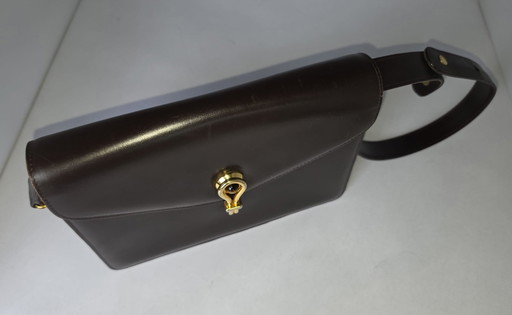 Vintage Gucci Schultertasche mit Tigerauge, hergestellt in Italien – schoudertassen, Leather