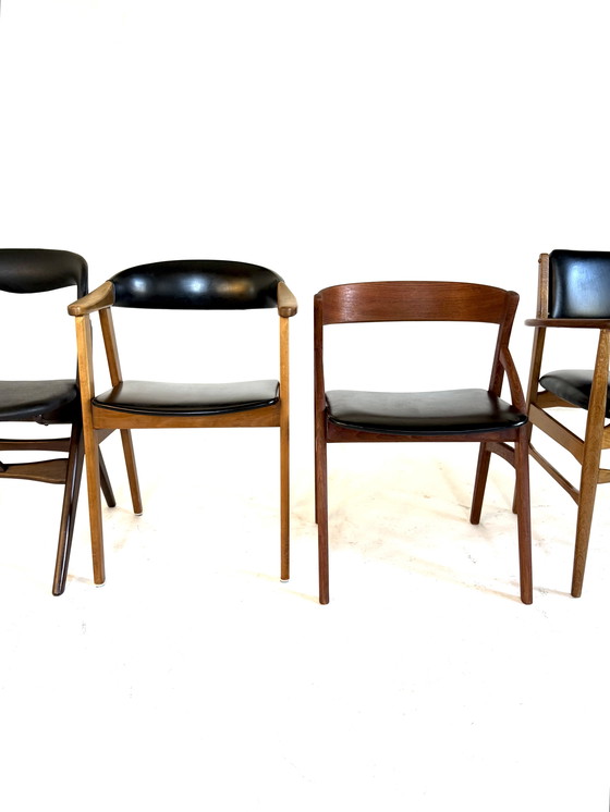 Image 1 of Ensemble de 6 chaises de salle à manger danoises vintage Mix & Match des années 60