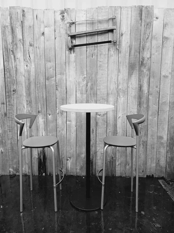 Danish designer stool, Bent Kroch, Opus barkruk van Pelikan Design 1 of 18, Barstools, Wood, Brown, Vintage (photo 5 of 7)