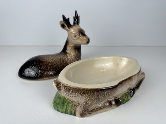 Image 1 of Vintage majolica terrine with lid - Michel Caugant