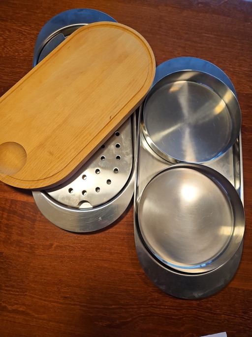 Vintage stelton cylinda línea multi porción moda Arne Jacobsen