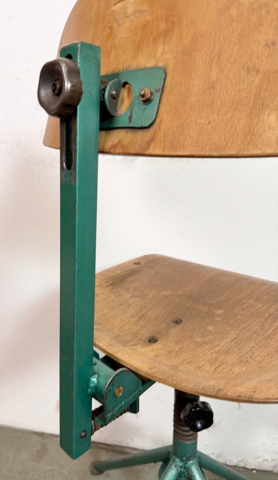 Image 1 of Dark Green Industrial Workshop Chair, 1950s