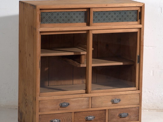 Antique Japanese cedar tea cabinet (Cha Tansu) – Taisho / Showa – circa 1912–1945 #32 – Storage cabinet (photo 2 of 40)