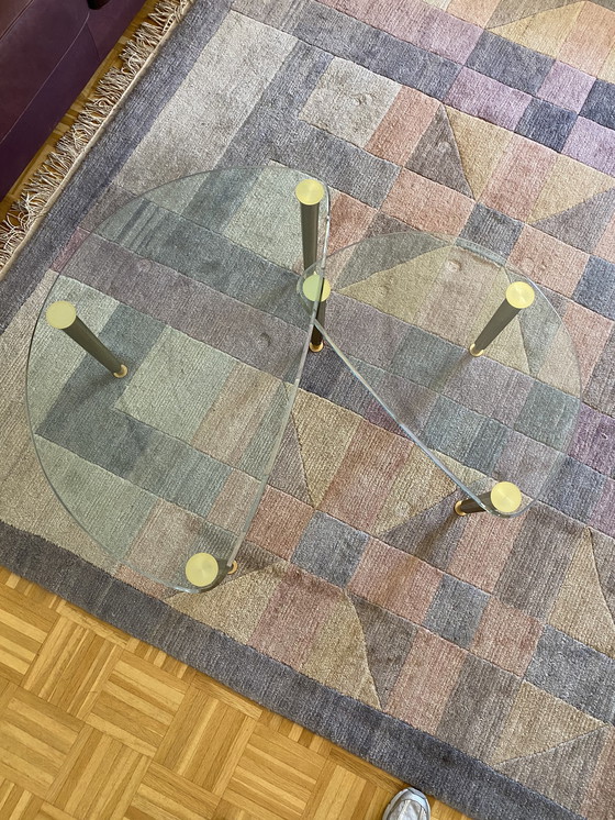 Image 1 of Un elegante tavolino da caffè WK 825; ottone lucido e vetro cristallo