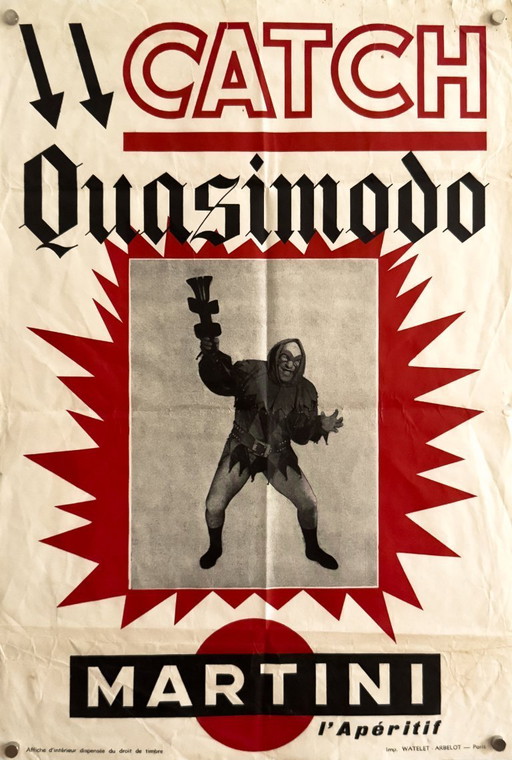Attrapez Quasimodo Martini – 1960/61 – Affiche sérigraphiée originale – 56,00 × 38,00 cm