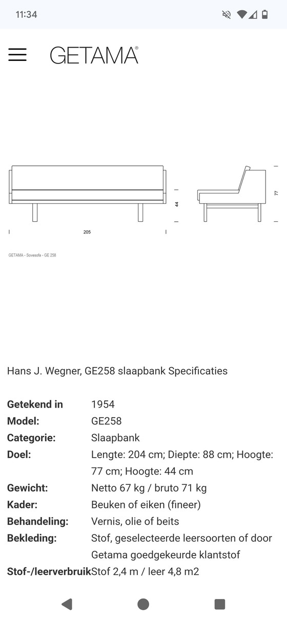 Image 1 of Vintage Danish Daybed/Sofa, Hans Wegner for Getama, 1960s