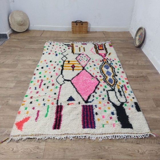 Image 1 of Bunter Berberteppich – Marokkanischer Wollteppich | 240 × 147 cm