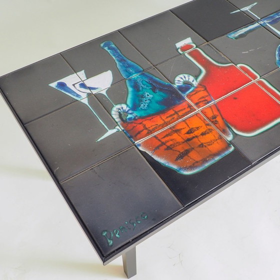 Image 1 of Mesa de centro de azulejos "Cocktail Hour" de estilo moderno de mediados de siglo, diseñada por Antonio Denisco (década de 1960)
