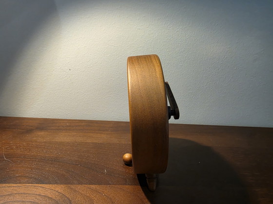 Image 1 of NOMON Atomo design table clock – wood & steel – Arne Jacobsen style – TOP CONDITION