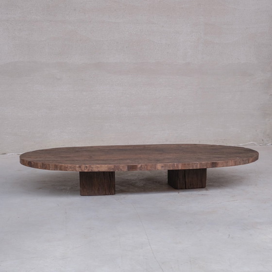 Image 1 of XXL Oval Primitive Low Coffee Table