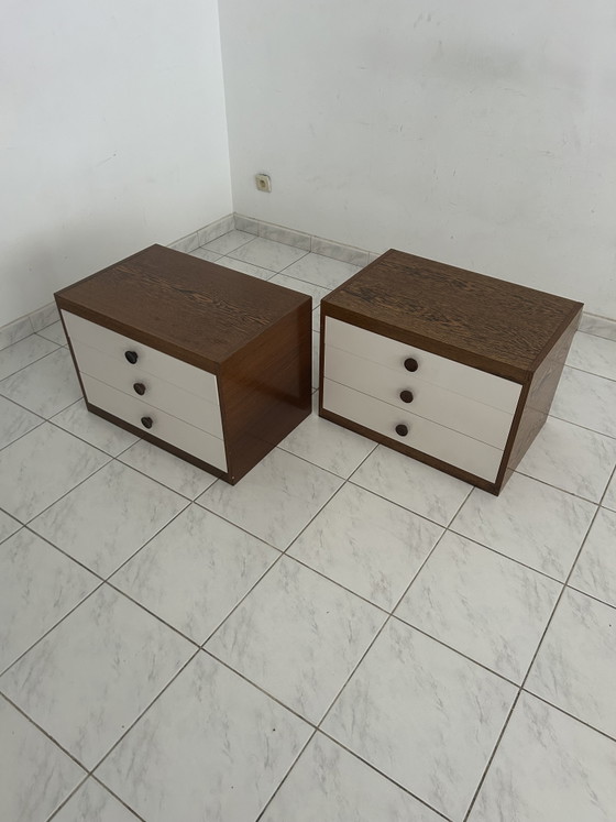 Image 1 of Set vintage nachtkastjes wenge hout