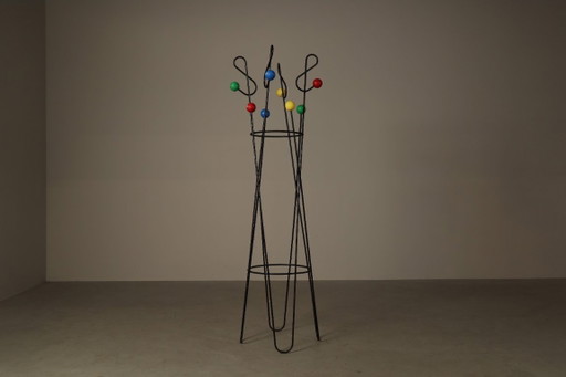 Freestanding Coat and Hat Stand in the Style of Roger Féraud