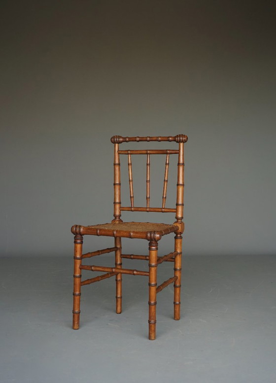Antique American Faux Bamboo Side Chair – Dining chairs, Wood (photo 14 of 16)