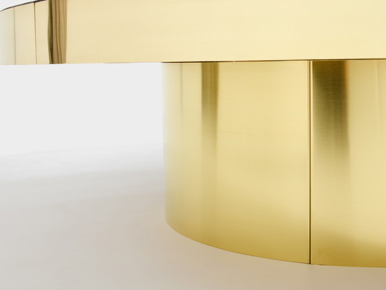 Image 1 of Couchtisch aus eingelegtem Bambus und Messing 1980