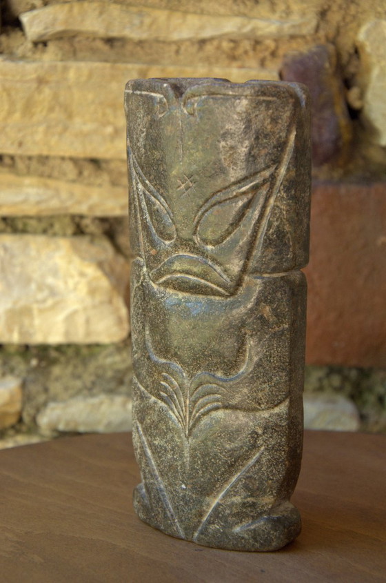 Anthropomorphic carved hardstone Chinese calligraphy brush holder, 9x20cm – Decorative Objects (photo 4 of 6)