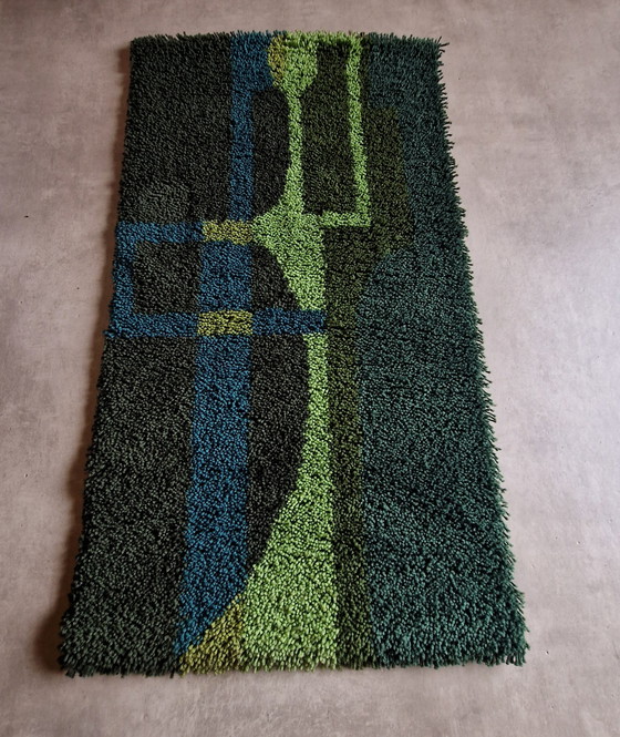 Image 1 of Arazzo da parete in lana anni '70, arazzo da parete vintage, arte da parete dell'era spaziale