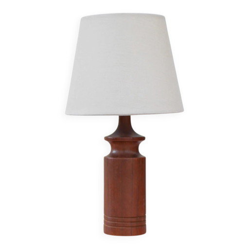 Large mid-century modern Danish teak table lamp