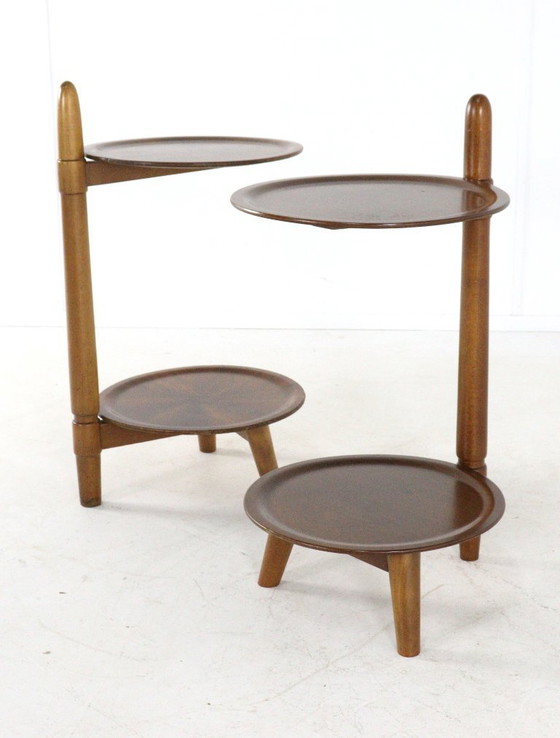 Image 1 of Set van 2 Edmund Jørgensen voor Patent ANM bijzettafeltje / nachtkastjes vintage Deens