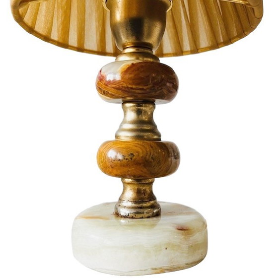 Image 1 of Lampada da tavolo vintage in marmo e onice barocca anni '50