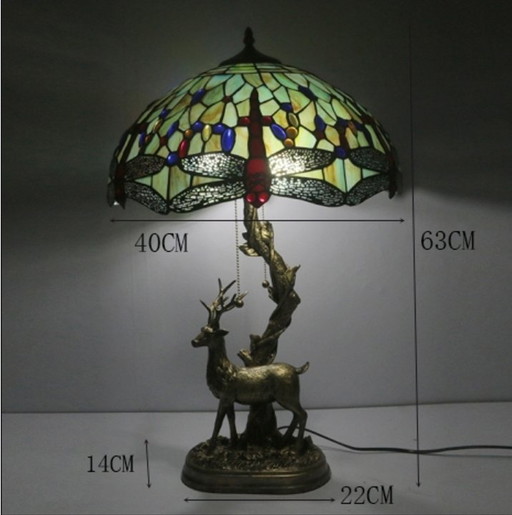 Bellissima lampada da tavolo in stile Tiffany 63x40
