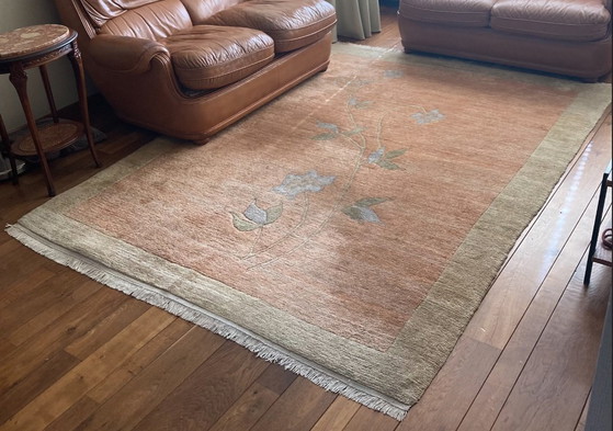 Image 1 of Tapis népalais/Katmandou « Kangri », authentique tapis en laine noué à la main (237 x 175 cm), avec certificat (1988), en excell