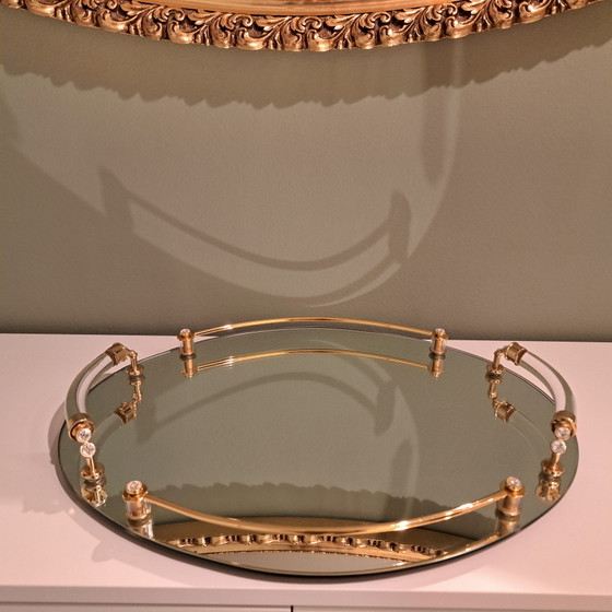 Dimart Milano Vassoio Specchio Dorato 24K – Hollywood Regency – Italia Anni '80 – Accessori da tavola (photo 9 of 13)